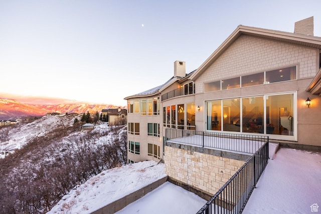 1515 E Bluff Point Dr, Draper, UT 84020 - view of snow covered back of property