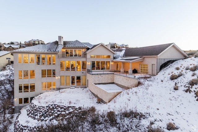 1515 E Bluff Point Dr, Draper, UT 84020 - view of snow covered rear of property