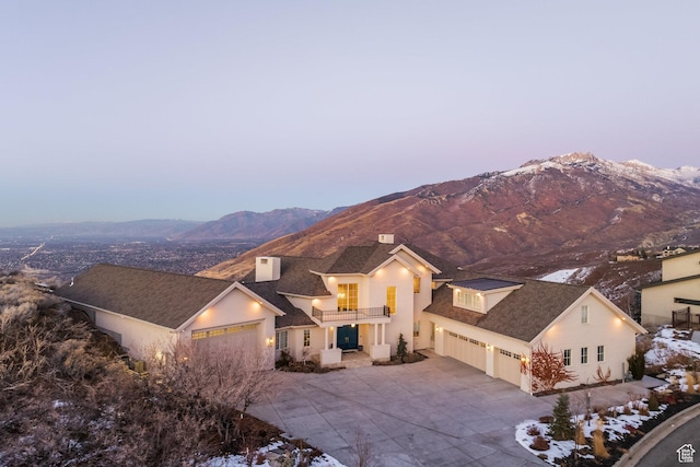 1515 E Bluff Point Dr, Draper, UT 84020 - view of front of property with a mountain view and a balcony