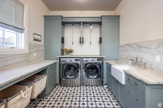 1515 E Bluff Point Dr, Draper, UT 84020 - washroom with washer and dryer, cabinet space, and tile patterned floors
