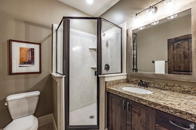 1773 E Longview Dr, Hideout, UT 84036 - bathroom featuring vanity, a shower with shower door, and toilet