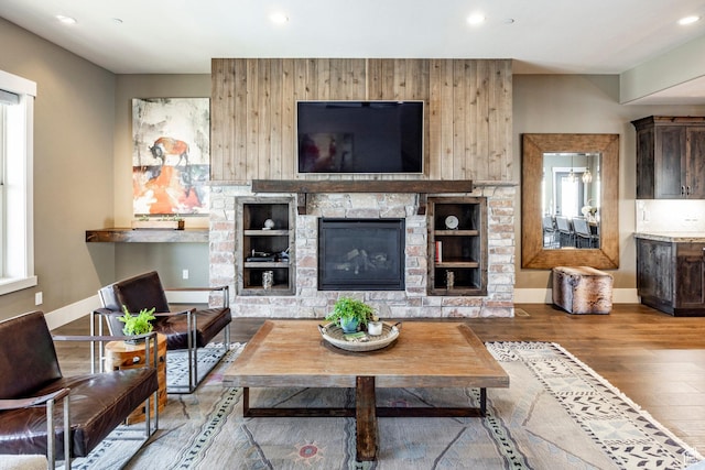 1773 E Longview Dr, Hideout, UT 84036 - living room featuring wood-type flooring and a fireplace