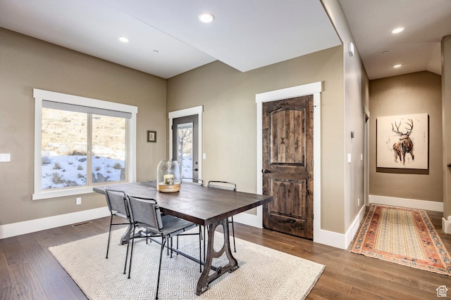 1773 E Longview Dr, Hideout, UT 84036 - dining space featuring dark hardwood / wood-style flooring and lofted ceiling