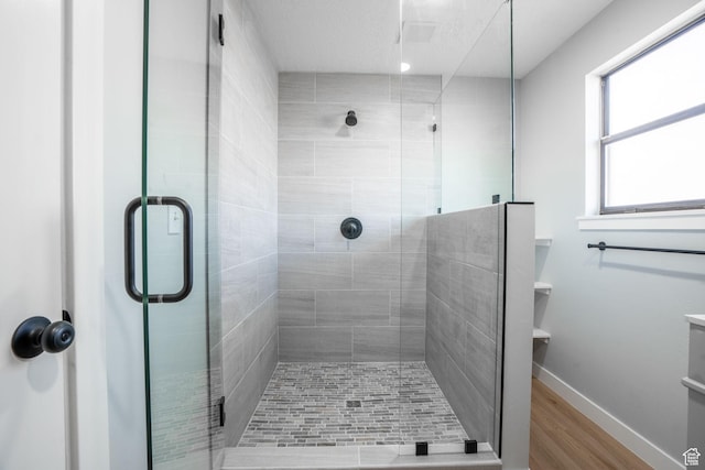1383 N 1220 W, Provo, UT 84604 - full bath featuring wood finished floors, baseboards, and a shower stall