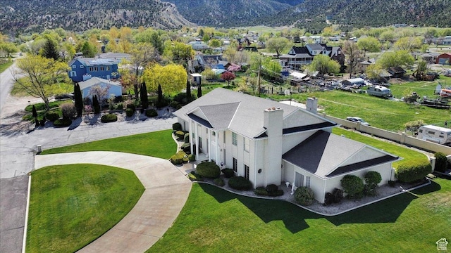 aerial view featuring a mountain view