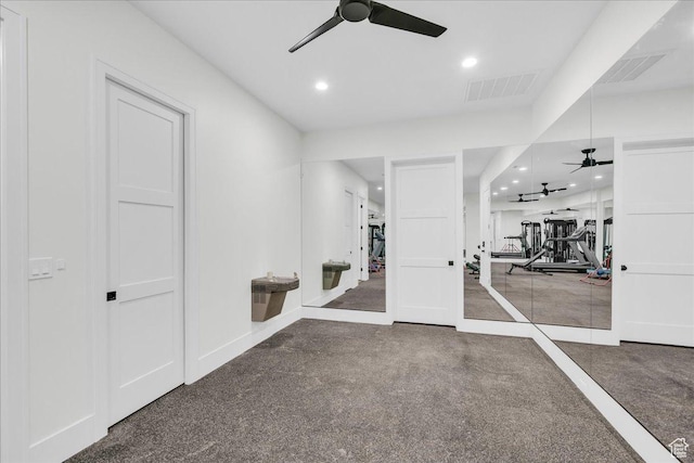 4009 S 2420 E, St George, UT 84790 - exercise room with a ceiling fan, recessed lighting, and carpet floors