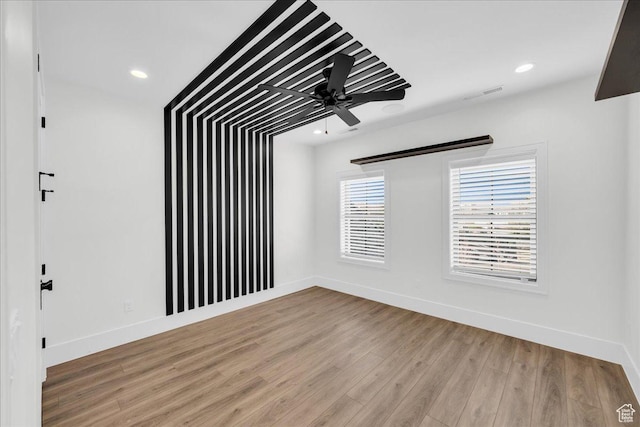 4009 S 2420 E, St George, UT 84790 - empty room with light wood-style floors, recessed lighting, and a ceiling fan