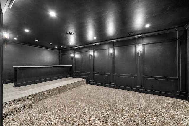 4009 S 2420 E, St George, UT 84790 - cinema room with a decorative wall, recessed lighting, and elevator