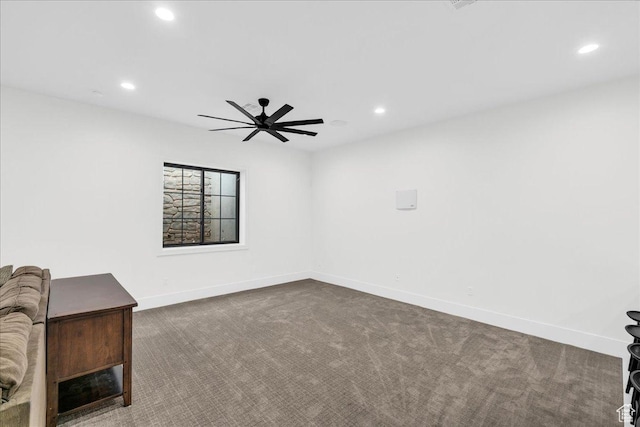 4009 S 2420 E, St George, UT 84790 - spare room featuring recessed lighting, ceiling fan, and carpet