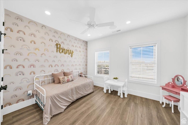 4009 S 2420 E, St George, UT 84790 - bedroom featuring wood finished floors, recessed lighting, and ceiling fan