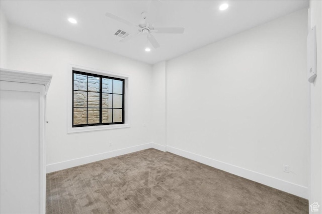 4009 S 2420 E, St George, UT 84790 - carpeted spare room featuring a ceiling fan and recessed lighting