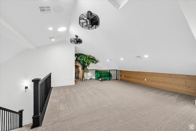 4009 S 2420 E, St George, UT 84790 - additional living space with lofted ceiling, light colored carpet, and recessed lighting