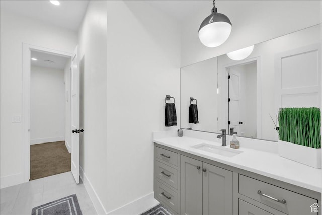4009 S 2420 E, St George, UT 84790 - bathroom featuring vanity, tile patterned floors, and recessed lighting