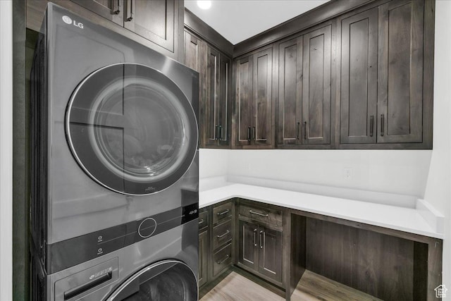 4009 S 2420 E, St George, UT 84790 - laundry room with stacked washer / dryer and cabinet space