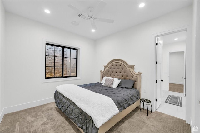 4009 S 2420 E, St George, UT 84790 - carpeted bedroom with recessed lighting and ceiling fan
