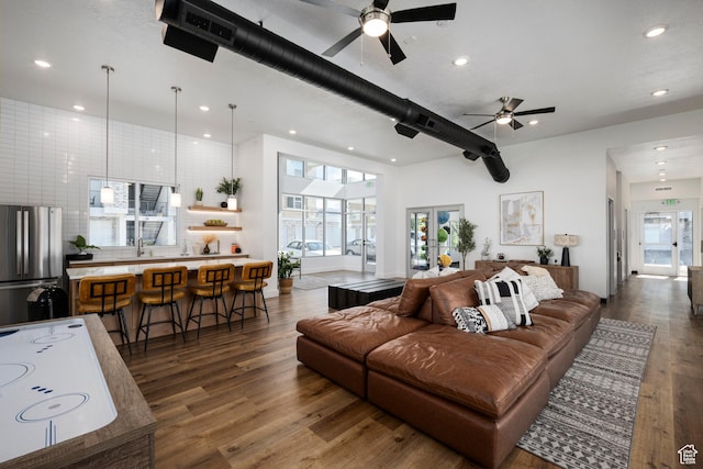 2303 E 830 S Unit 7, Spanish Fork, UT 84660 - living room featuring french doors, dark hardwood / wood-style floors, and a wealth of natural light