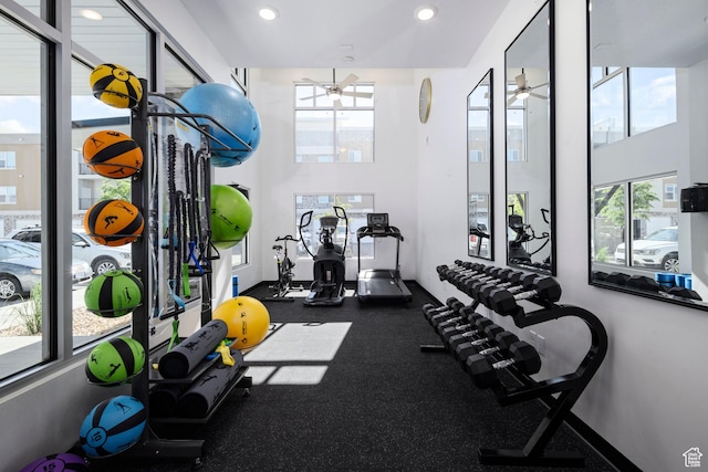 2303 E 830 S Unit 7, Spanish Fork, UT 84660 - workout area featuring ceiling fan