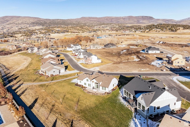 aerial view featuring a mountain view