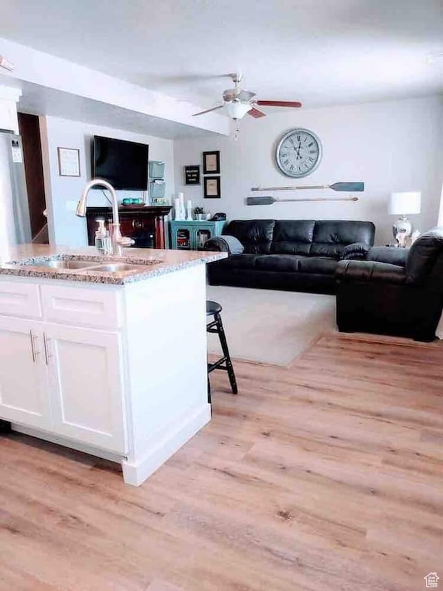 276 W Seasons Ln, Garden City, UT 84028 - living room with ceiling fan and light wood-style flooring