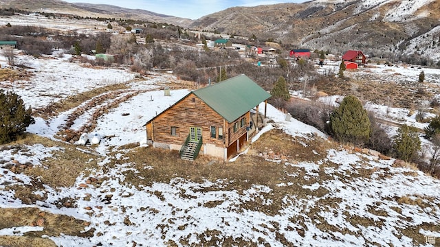 2637 N Water Canyon Ave, Huntsville, UT 84317 - snowy aerial view featuring a mountain view