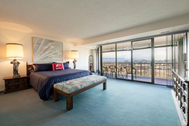 426 S 1000 E Unit 600, Salt Lake City, UT 84102 - bedroom featuring carpet floors, access to outside, and a textured ceiling