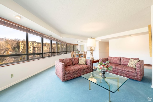 426 S 1000 E Unit 600, Salt Lake City, UT 84102 - carpeted living room featuring a textured ceiling and recessed lighting
