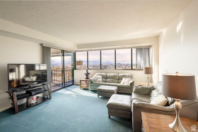 426 S 1000 E Unit 600, Salt Lake City, UT 84102 - living room with carpet floors, plenty of natural light, and a textured ceiling