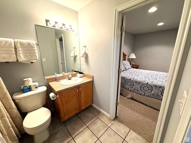 890 N Newberg Pl Unit 3, Garden City, UT 84028 - ensuite bathroom featuring vanity, tile patterned floors, and recessed lighting