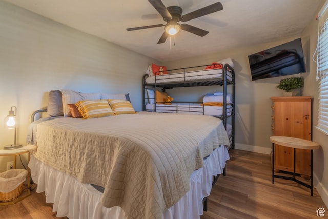860 S Village Rd Unit Y8, St George, UT 84770 - bedroom with ceiling fan and wood-type flooring