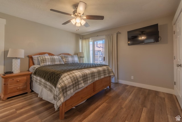 860 S Village Rd Unit Y8, St George, UT 84770 - bedroom featuring dark hardwood / wood-style floors and ceiling fan