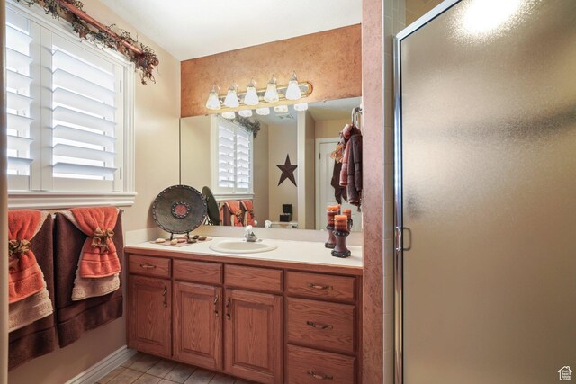 2594 W 1800 N, Farr West, UT 84404 - bathroom with vanity and a shower with shower door