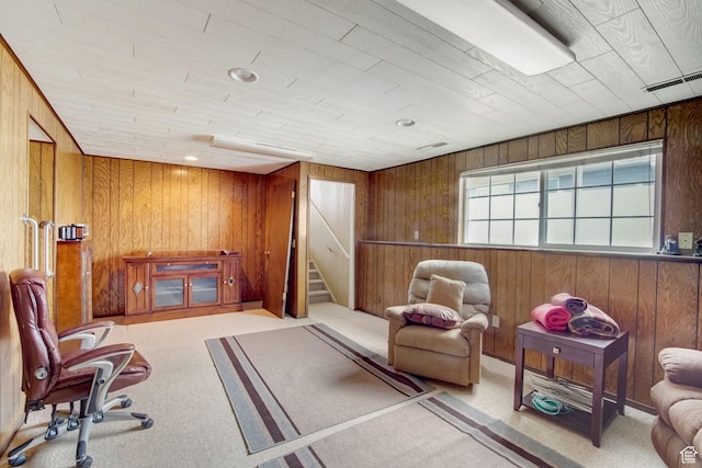 5238 S 2100 W, Roy, UT 84067 - sitting room featuring wooden walls and light carpet