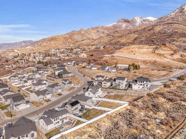drone / aerial view with a mountain view