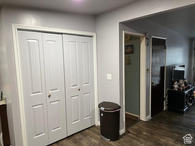 479 N Valeria Dr E, Layton, UT 84041 - hallway with dark wood finished floors