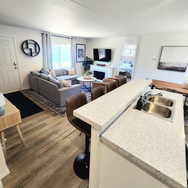 573 S Aspen Dr, Garden City, UT 84028 - kitchen with wood-type flooring and sink