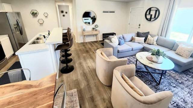 573 S Aspen Dr, Garden City, UT 84028 - living room with dark hardwood / wood-style flooring and sink