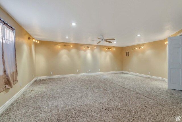 1402 Shepherd Dr, Wellington, UT 84542 - carpeted empty room with ceiling fan