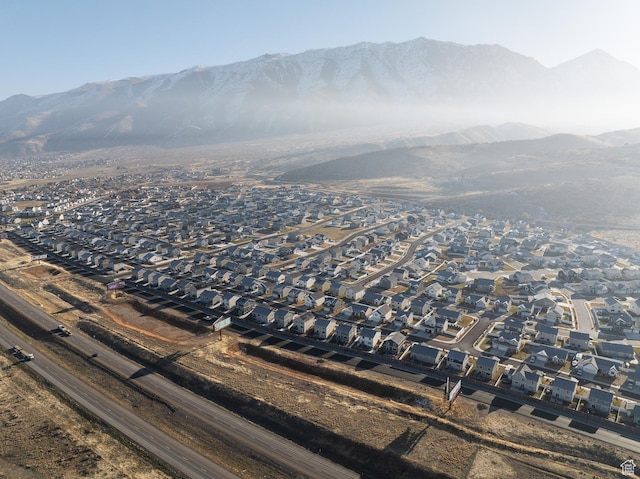 drone / aerial view with a mountain view