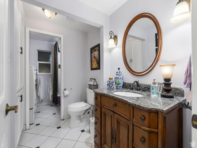 208 S 1100 E, Payson, UT 84651 - full bathroom featuring vanity, washing machine and clothes dryer, and tile patterned flooring