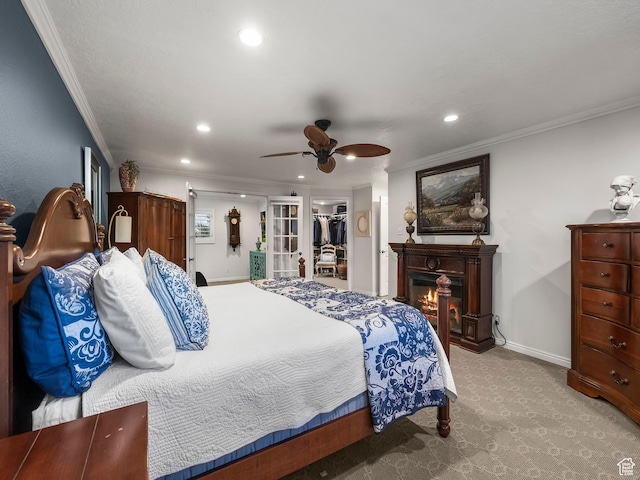 208 S 1100 E, Payson, UT 84651 - bedroom with recessed lighting, carpet flooring, ornamental molding, a spacious closet, and baseboards