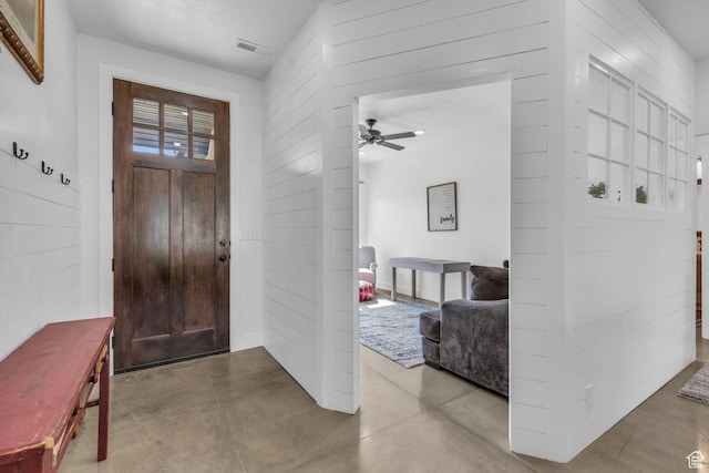 30 W 400 N, Fillmore, UT 84631 - foyer with ceiling fan and wooden walls