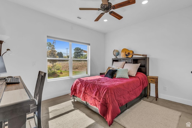 30 W 400 N, Fillmore, UT 84631 - bedroom with ceiling fan and concrete floors