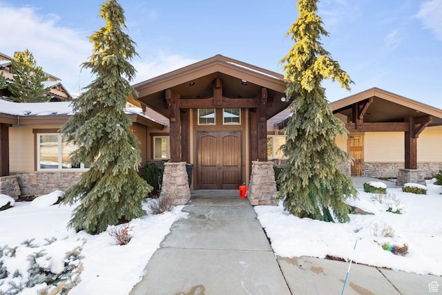 13579 N Hillclimb Ln, Kamas, UT 84036 - view of snow covered property entrance