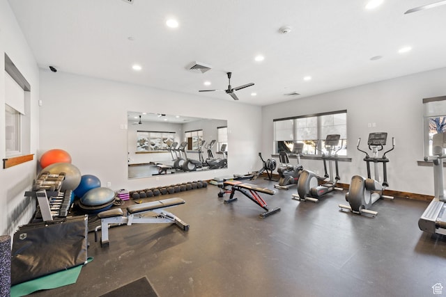 13579 N Hillclimb Ln, Kamas, UT 84036 - workout area featuring ceiling fan