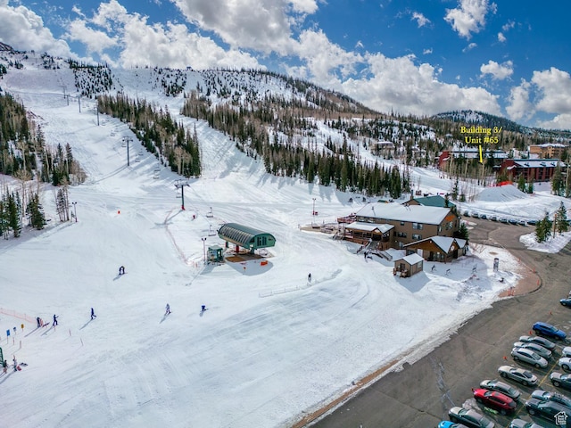407 S Vasels Rd Unit 65, Brian Head, UT 84719 - snowy aerial view with a mountain view