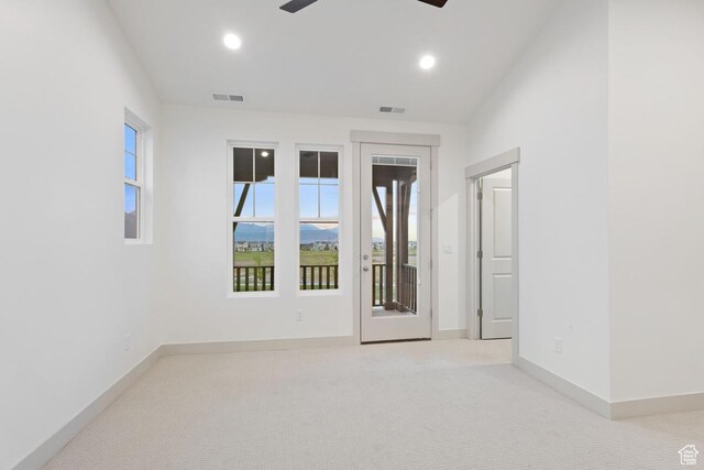 11423 S Watercourse Rd, South Jordan, UT 84009 - unfurnished room with ceiling fan, carpet, recessed lighting, and baseboards