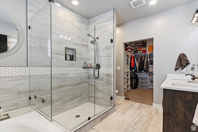 3851 N 425 E, North Ogden, UT 84414 - bathroom featuring vanity and a shower with shower door