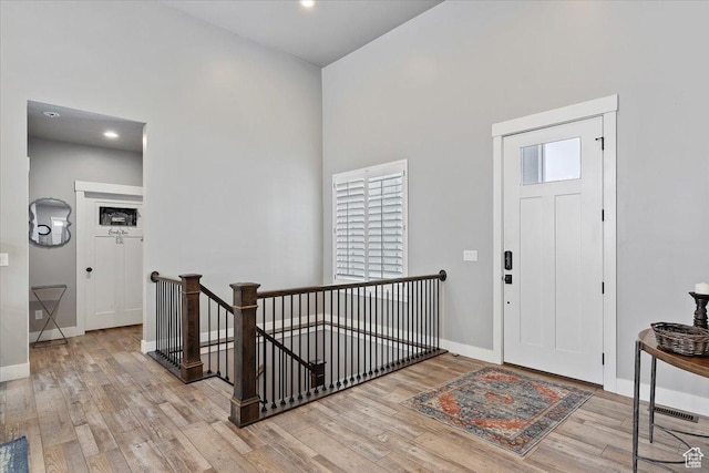 3851 N 425 E, North Ogden, UT 84414 - entryway with a high ceiling and light wood-type flooring