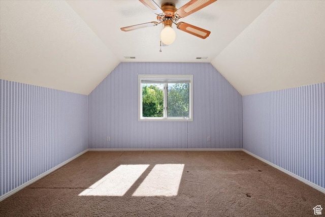 1375 E 260 N, Logan, UT 84321 - additional living space featuring ceiling fan, light colored carpet, and lofted ceiling