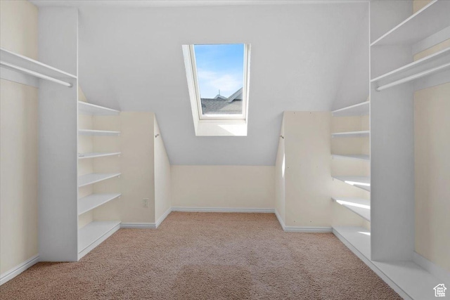 1375 E 260 N, Logan, UT 84321 - walk in closet featuring lofted ceiling with skylight and light carpet